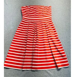 Gap Strapless Sundress Womens Size 6 Red White Stripe Fit Flare‎ Summer Dress